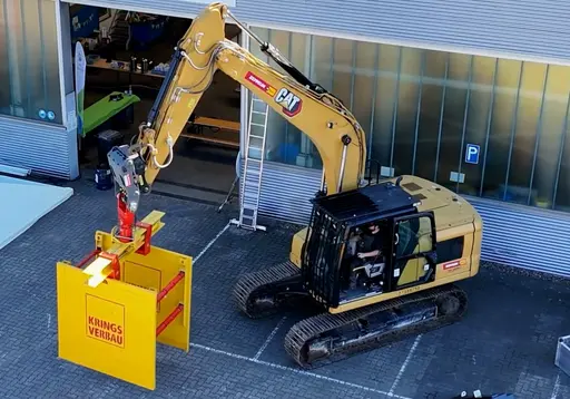 KRINGS Verbaugreifer KV-2500 vereinfacht Setzen von Verbauboxen deutlich 